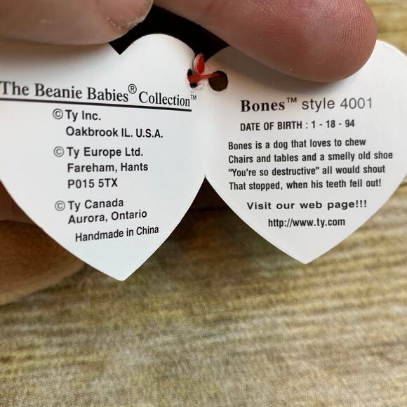 TY Beanie Baby Bones Retired Rare Bones - Picture 4 of 4